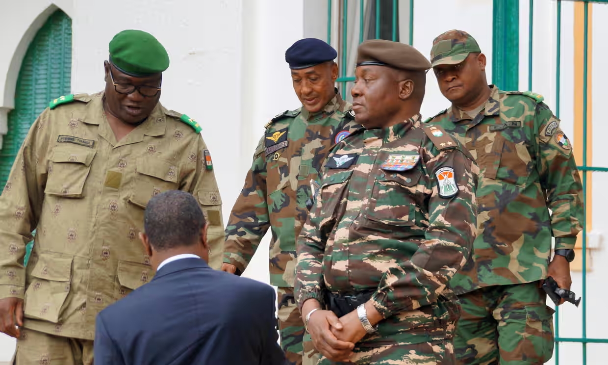 Gen Abdourahmane Tchiani and other army coup leaders in Niger